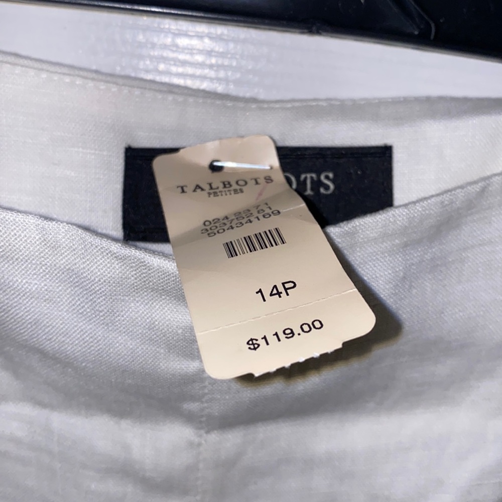 TALBOTS PETITES WOMEN WHITE DRESS SIZE 14P